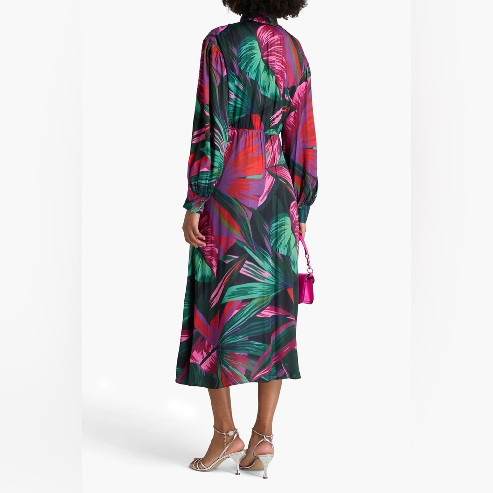 Farm Rio Bead-Embellished Printed Twill Midi Shirt Dress - Picture 2 of 4